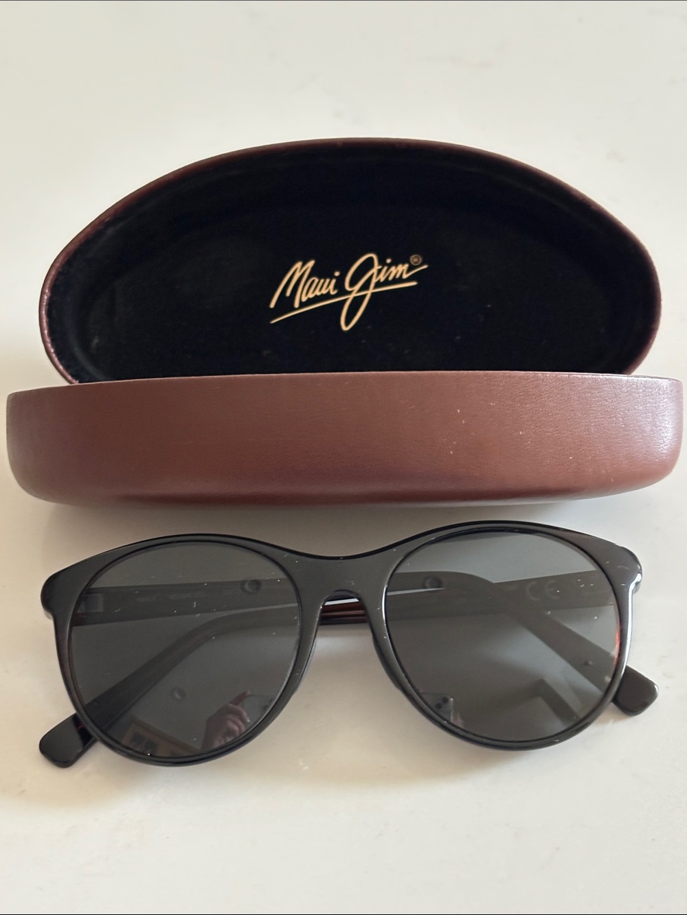 Maui Jim Brown/Black Frame Sunglasses with Dark Gray Lenses